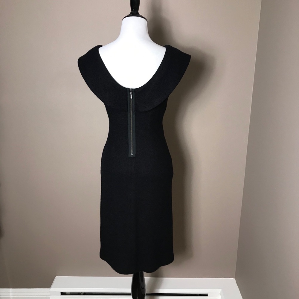 Banana Republice Black Wool Foldover Sheath Dress - Picture 2 of 9